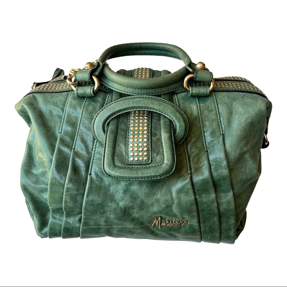 Guess by Marciano Green Leather Convertible Bag